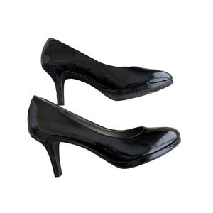 Kelly & Katie Black Patent Vegan Leather Pumps Heels 9.5
